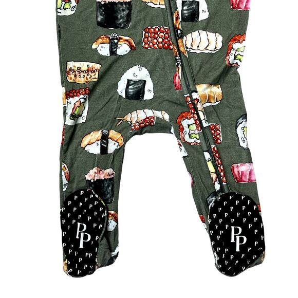 Posh Peanut Bamboo Green Sushi Footie 3-6 months Foodie Whimsygoth Fantasy - Picture 6 of 10